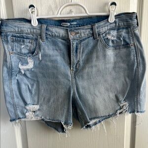 Old Navy Blue Jean Shorts Distressed Casual - Boyfriend